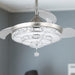 42 in. Silver Modern Crystal Ceiling Fan with Lights and Remote, Dimmable LED Chandelier Fan, Retractable Fandelier for Bedroom Living Room Dining Room-1-ErisView