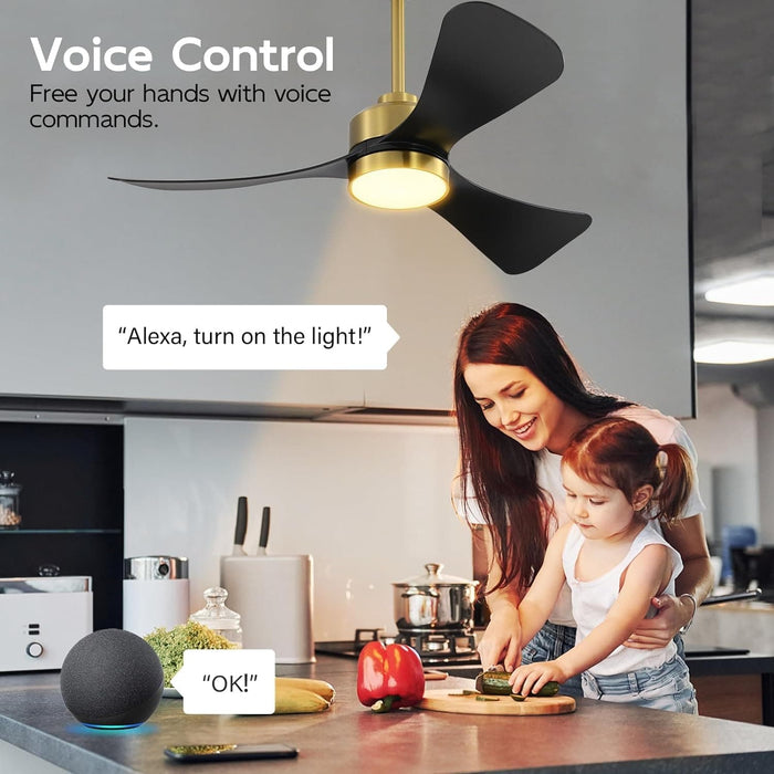 42 in. Smart Brass Ceiling Fan with Light and Remote, 3 Blade Reversible DC Ceiling Fan for Bedroom Living Room, Works with Alexa and Google Assistant-3-ErisView