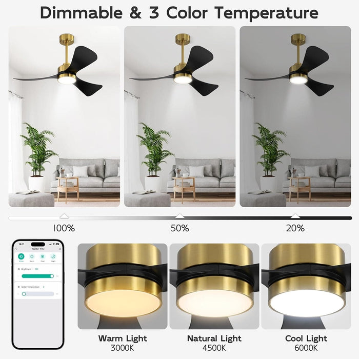 42 in. Smart Brass Ceiling Fan with Light and Remote, 3 Blade Reversible DC Ceiling Fan for Bedroom Living Room, Works with Alexa and Google Assistant-5-ErisView