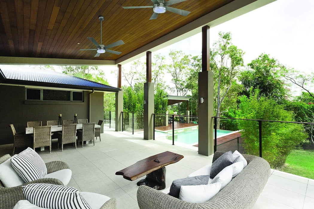 42 in. Smart Indoor Outdoor Matte White Ceiling Fan with Light and Remote, Works with Alexa Google Assistant Samsung Things Ios android APP-12-ErisView