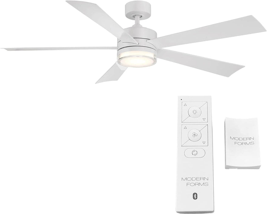 42 in. Smart Indoor Outdoor Matte White Ceiling Fan with Light and Remote, Works with Alexa Google Assistant Samsung Things Ios android APP-24-ErisView