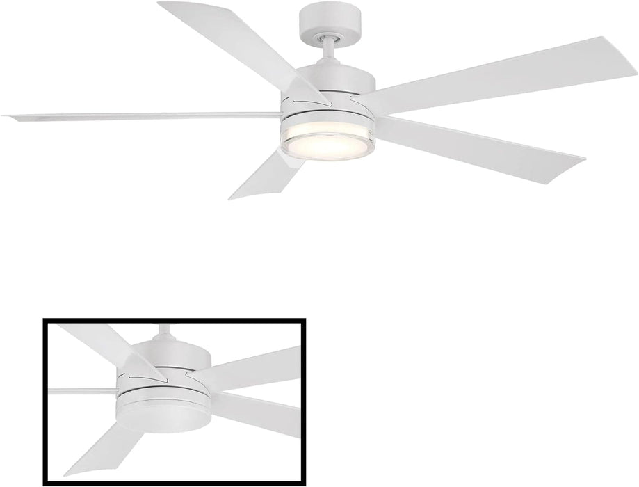 42 in. Smart Indoor Outdoor Matte White Ceiling Fan with Light and Remote, Works with Alexa Google Assistant Samsung Things Ios android APP-25-ErisView