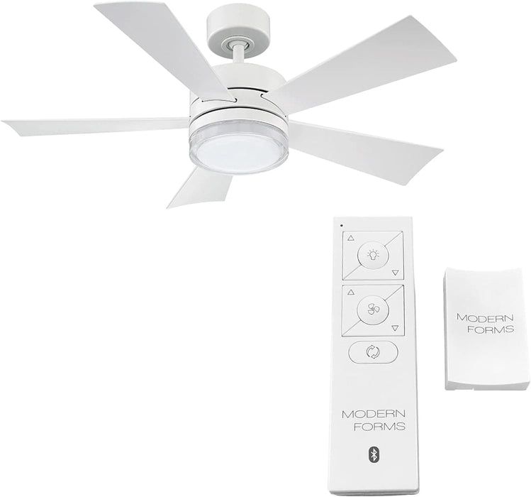 42 in. Smart Indoor Outdoor Matte White Ceiling Fan with Light and Remote, Works with Alexa Google Assistant Samsung Things Ios android APP-2-ErisView