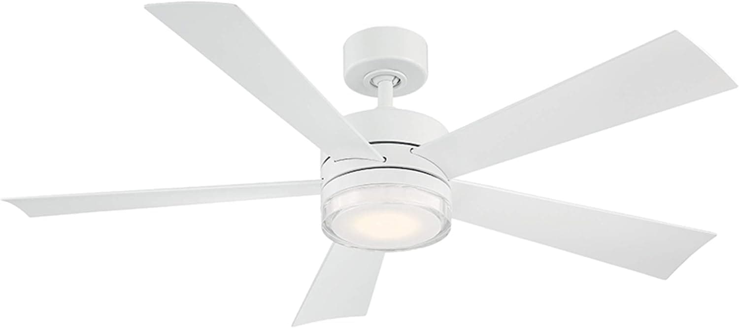 42 in. Smart Indoor Outdoor Matte White Ceiling Fan with Light and Remote, Works with Alexa Google Assistant Samsung Things Ios android APP-30-ErisView