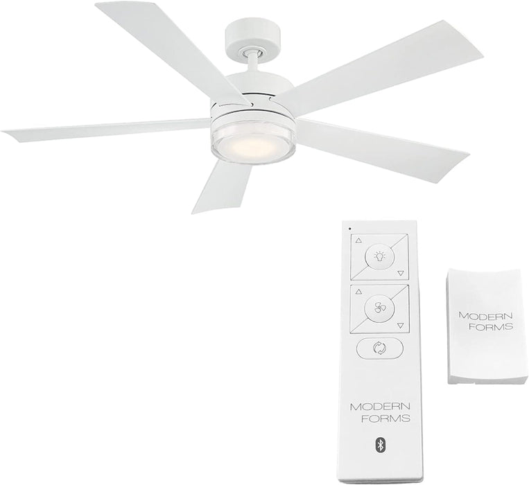42 in. Smart Indoor Outdoor Matte White Ceiling Fan with Light and Remote, Works with Alexa Google Assistant Samsung Things Ios android APP-31-ErisView