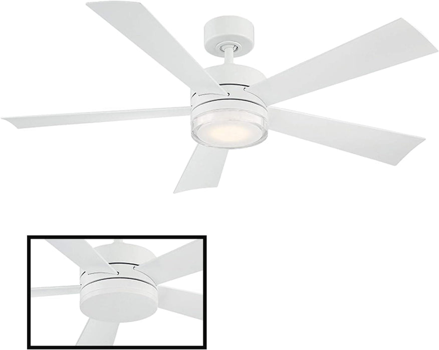42 in. Smart Indoor Outdoor Matte White Ceiling Fan with Light and Remote, Works with Alexa Google Assistant Samsung Things Ios android APP-32-ErisView