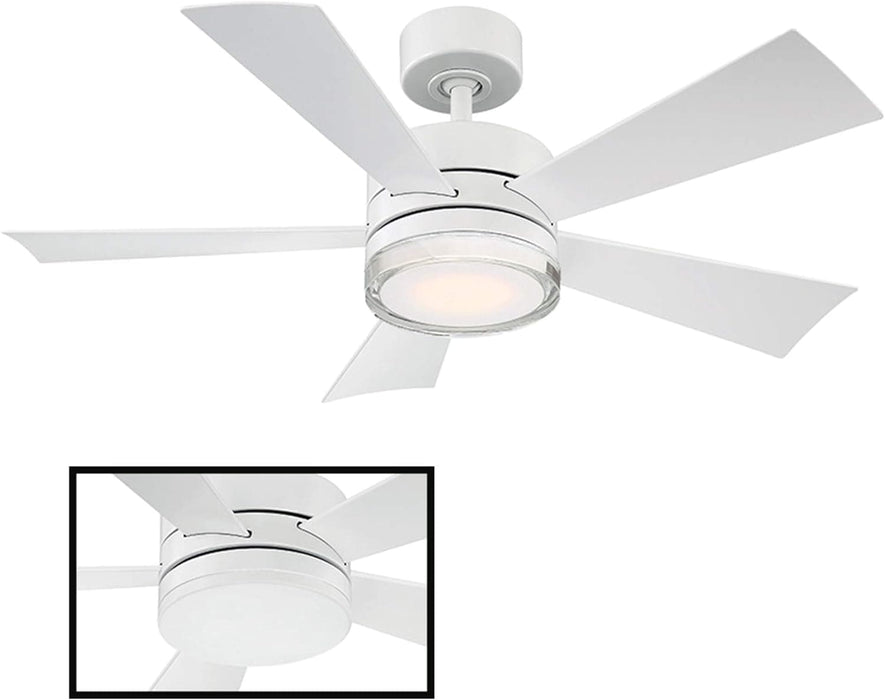 42 in. Smart Indoor Outdoor Matte White Ceiling Fan with Light and Remote, Works with Alexa Google Assistant Samsung Things Ios android APP-3-ErisView