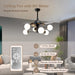 42 in. Sputnik Fandelier with Lights and Remote, Retractable Blade Ceiling Fan Chandelier Fan Light Fixture for Dining Room, Unique Ceiling Fans-14-ErisView