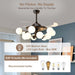 42 in. Sputnik Fandelier with Lights and Remote, Retractable Blade Ceiling Fan Chandelier Fan Light Fixture for Dining Room, Unique Ceiling Fans-19-ErisView