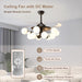42 in. Sputnik Fandelier with Lights and Remote, Retractable Blade Ceiling Fan Chandelier Fan Light Fixture for Dining Room, Unique Ceiling Fans-21-ErisView