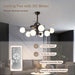 42 in. Sputnik Fandelier with Lights and Remote, Retractable Blade Ceiling Fan Chandelier Fan Light Fixture for Dining Room, Unique Ceiling Fans-28-ErisView