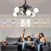 42 in. Sputnik Fandelier with Lights and Remote, Retractable Blade Ceiling Fan Chandelier Fan Light Fixture for Dining Room, Unique Ceiling Fans-6-ErisView