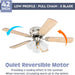 42 in. Traditional Flush Mount Indoor LED Ceiling Fan with Light, Pull Chain, 5, Reversible Fan in Winter Summer-4-ErisView