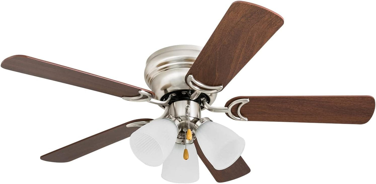 42 in. Traditional Flush Mount Indoor LED Ceiling Fan with Light, Pull Chain, 5, Reversible Fan in Winter Summer-8-ErisView