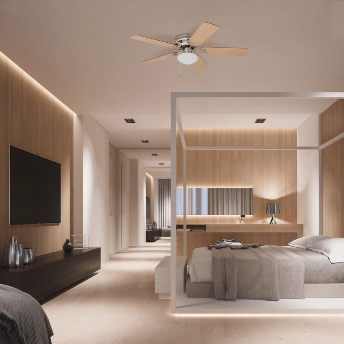 42 in. Traditional Flush Mount Indoor LED Ceiling Fan with Light, Pull Chain, Reversible Fan for Summer Winter-10-ErisView