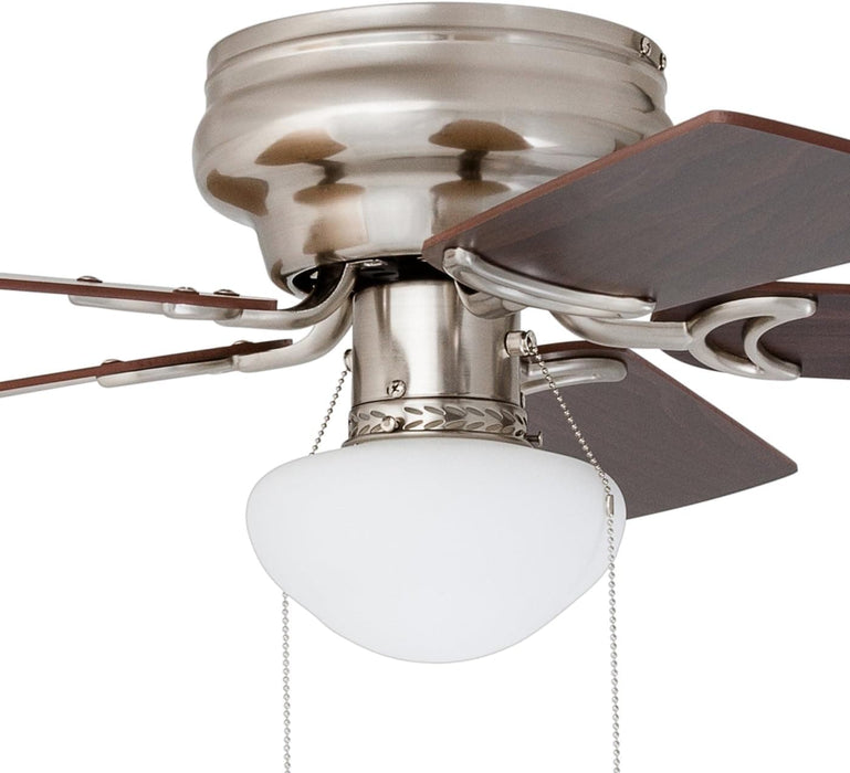 42 in. Traditional Flush Mount Indoor LED Ceiling Fan with Light, Pull Chain, Reversible Fan for Summer Winter-11-ErisView