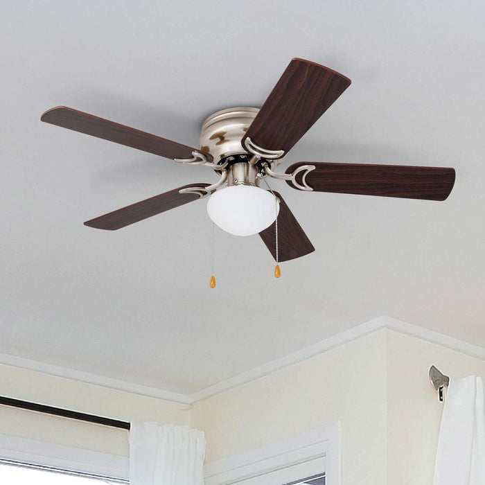 42 in. Traditional Flush Mount Indoor LED Ceiling Fan with Light, Pull Chain, Reversible Fan for Summer Winter-2-ErisView