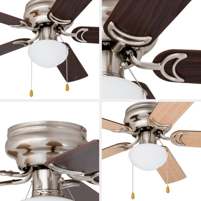 42 in. Traditional Flush Mount Indoor LED Ceiling Fan with Light, Pull Chain, Reversible Fan for Summer Winter-6-ErisView
