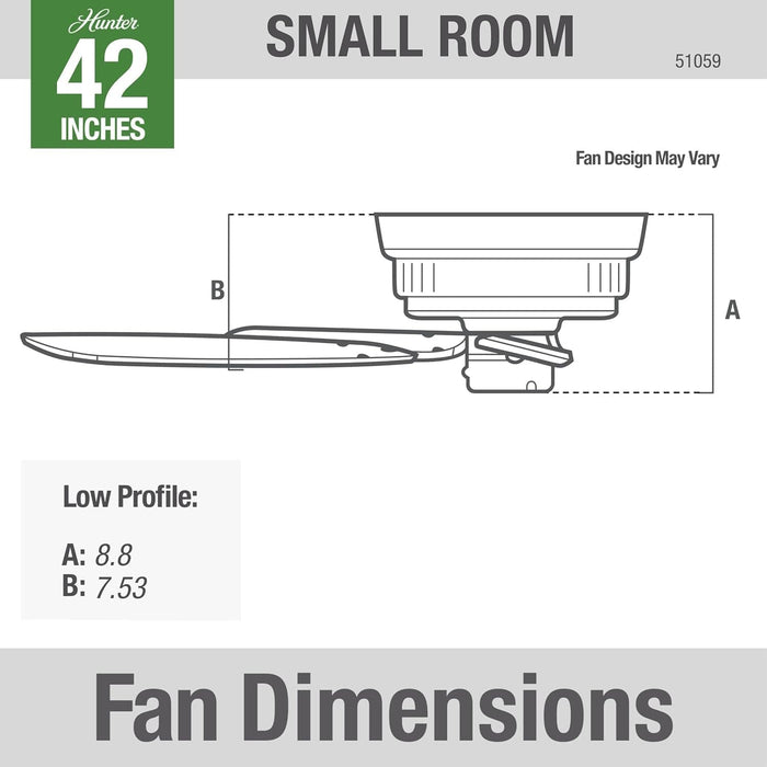 42 in. White Ceiling Fan, Indoor Low Profile Ceiling Fan with Pull Chain Control, Hugger Ceiling Fans-4-ErisView