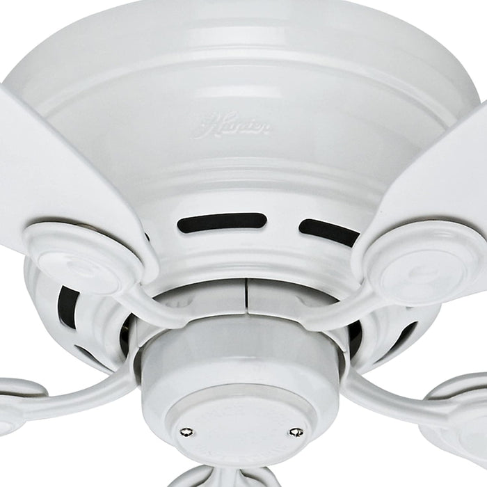 42 in. White Ceiling Fan, Indoor Low Profile Ceiling Fan with Pull Chain Control, Hugger Ceiling Fans-7-ErisView