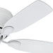 42 in. White Ceiling Fan, Indoor Low Profile Ceiling Fan with Pull Chain Control, Hugger Ceiling Fans-8-ErisView
