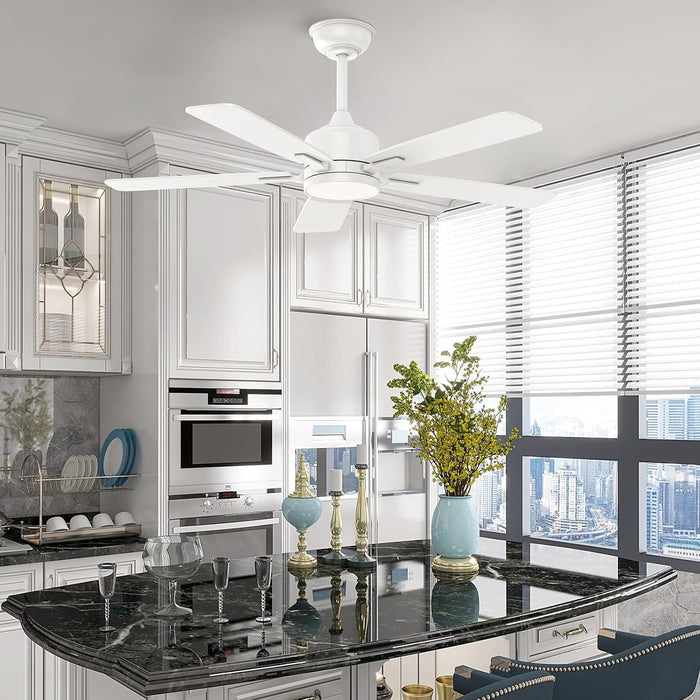 42 in. White Ceiling Fan, Remote Control Ceiling Fan with Light, 5 Blade Ceiling Fan-8-ErisView