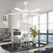 42 in. White Ceiling Fan, Remote Control Ceiling Fan with Light, 5 Blade Ceiling Fan-8-ErisView