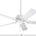 42 in. White Ceiling Fan, Short Blade Ceiling Fan, 5 Blade Fan-20-ErisView