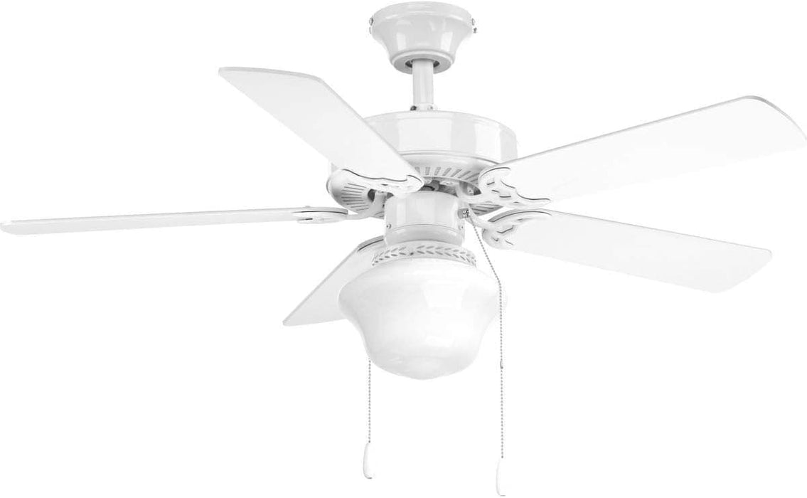 42 in. White Ceiling Fan, Short Blade Ceiling Fan, 5 Blade Fan-4-ErisView