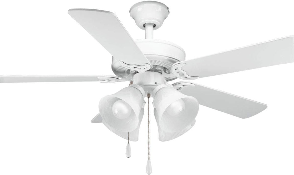 42 in. White Ceiling Fan, Short Blade Ceiling Fan, 5 Blade Fan-7-ErisView
