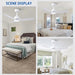 42 in. White Ceiling Fan with Light and Remote Control, Dimmable Reverse Quiet Rotating Ceiling Fans for Living Room Bedroom Balcony-6-ErisView