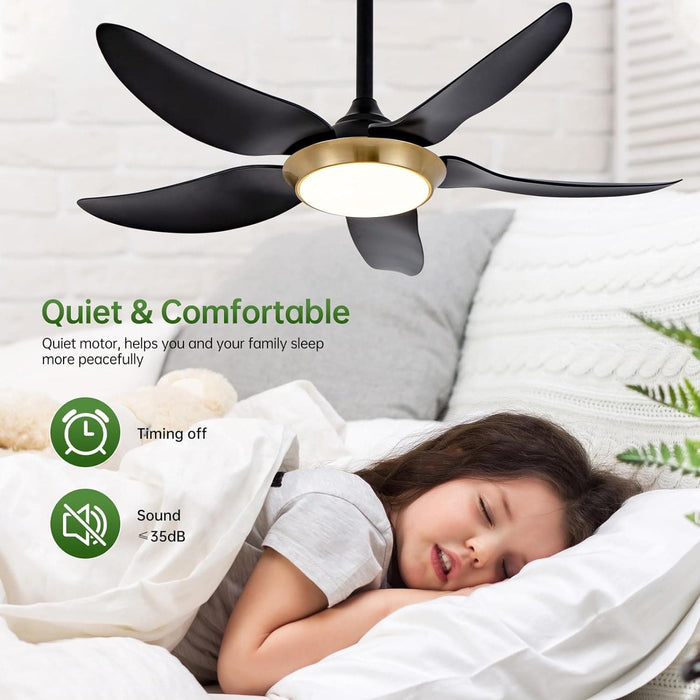 42 in. White Ceiling Fan with Lights with Remote and APP Control, Reversible Propeller Ceiling Fan for Bedroom Living Room Entryway Patio-11-ErisView