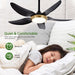42 in. White Ceiling Fan with Lights with Remote and APP Control, Reversible Propeller Ceiling Fan for Bedroom Living Room Entryway Patio-11-ErisView