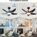 42 in. White Ceiling Fan with Lights with Remote and APP Control, Reversible Propeller Ceiling Fan for Bedroom Living Room Entryway Patio-12-ErisView