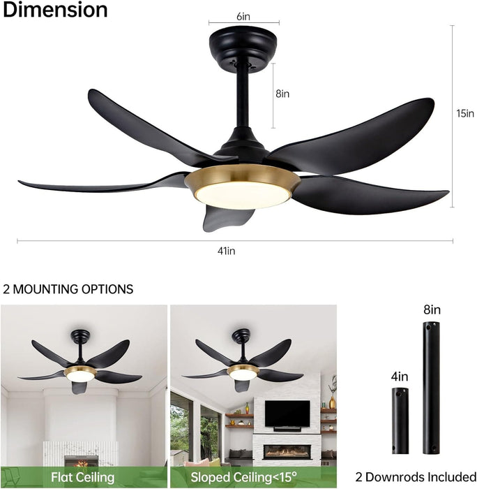 42 in. White Ceiling Fan with Lights with Remote and APP Control, Reversible Propeller Ceiling Fan for Bedroom Living Room Entryway Patio-9-ErisView