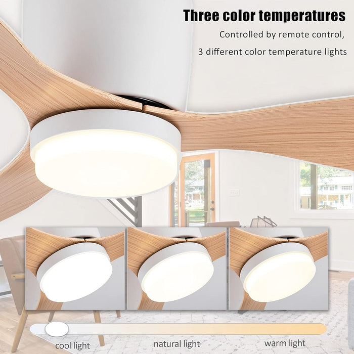 42 in. White Flush Mount Ceiling Fan Light with Remote, Low Profile Ceiling Fan for Bedroom Dining Room-12-ErisView