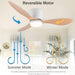 42 in. White Flush Mount Ceiling Fan Light with Remote, Low Profile Ceiling Fan for Bedroom Dining Room-14-ErisView
