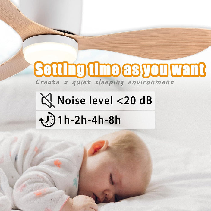 42 in. White Flush Mount Ceiling Fan Light with Remote, Low Profile Ceiling Fan for Bedroom Dining Room-16-ErisView
