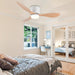 42 in. White Flush Mount Ceiling Fan Light with Remote, Low Profile Ceiling Fan for Bedroom Dining Room-18-ErisView