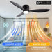 42 in. White Flush Mount Ceiling Fan Light with Remote, Low Profile Ceiling Fan for Bedroom Dining Room-22-ErisView