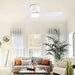 42 in. White Flush Mount Ceiling Fan Light with Remote, Low Profile Ceiling Fan for Bedroom Dining Room-2-ErisView