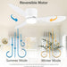 42 in. White Flush Mount Ceiling Fan Light with Remote, Low Profile Ceiling Fan for Bedroom Dining Room-5-ErisView