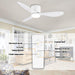 42 in. White Flush Mount Ceiling Fan Light with Remote, Low Profile Ceiling Fan for Bedroom Dining Room-7-ErisView