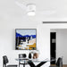 42 in. White Flush Mount Ceiling Fan Light with Remote, Low Profile Ceiling Fan for Bedroom Dining Room-9-ErisView