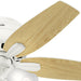 42 in. White Indoor Low Profile Ceiling Fan with LED Light and Pull Chain Control, Hugger Ceiling Fans-4-ErisView