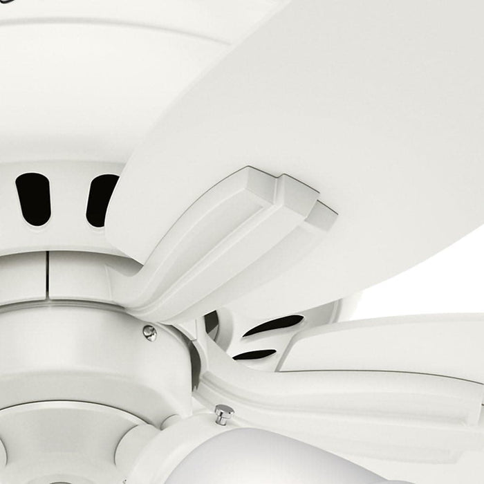 42 in. White Indoor Low Profile Ceiling Fan with LED Light and Pull Chain Control, Hugger Ceiling Fans-5-ErisView