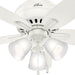 42 in. White Indoor Low Profile Ceiling Fan with LED Light and Pull Chain Control, Hugger Ceiling Fans-6-ErisView