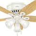 42 in. White Low Ceiling Fan with LED Light Kit and Pull Chain, Hugger Ceiling Fan with Light-10-ErisView