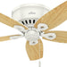 42 in. White Low Ceiling Fan with LED Light Kit and Pull Chain, Hugger Ceiling Fan with Light-11-ErisView