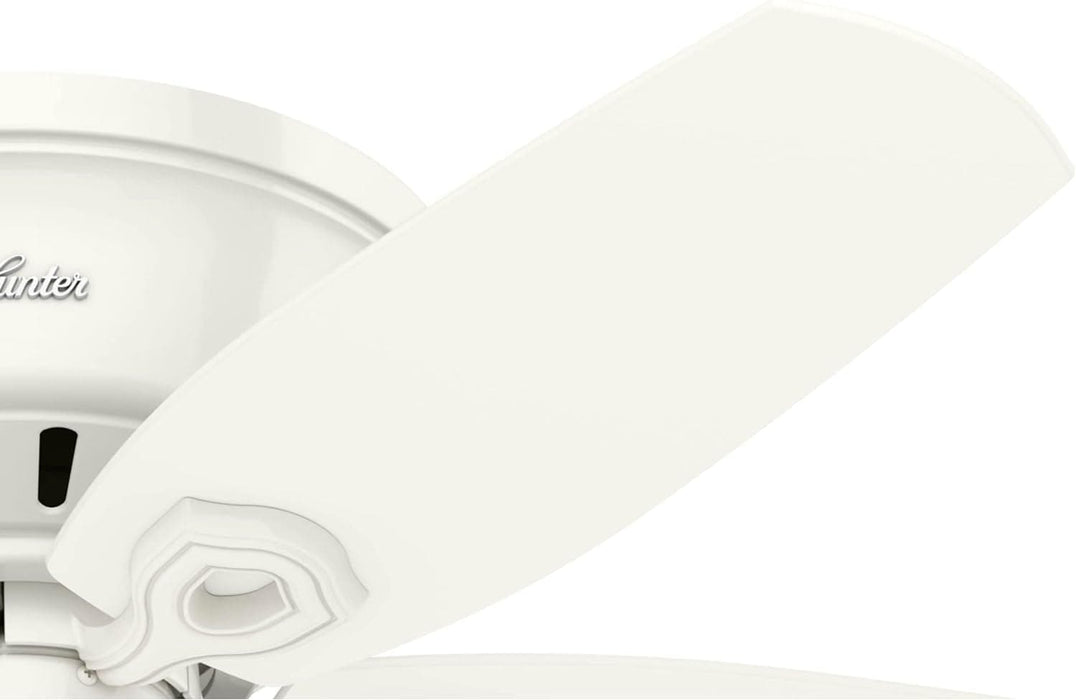 42 in. White Low Ceiling Fan with LED Light Kit and Pull Chain, Hugger Ceiling Fan with Light-12-ErisView